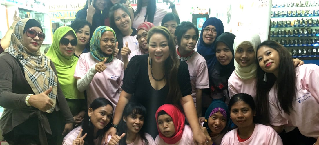 Together with maids