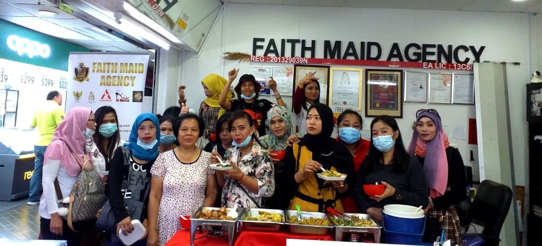 Weekly free buffet for maids in the office